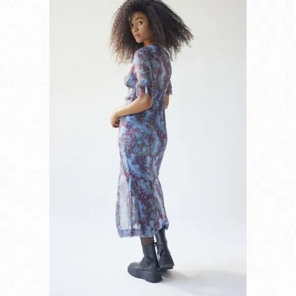 Urban Outfitters / NWT Florence Chiffon Printed Midi Dress