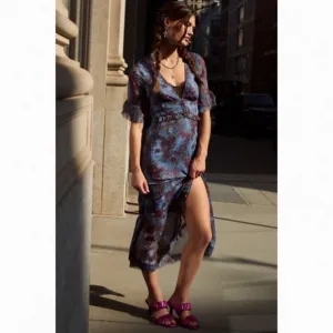 Urban Outfitters / NWT Florence Chiffon Printed Midi Dress