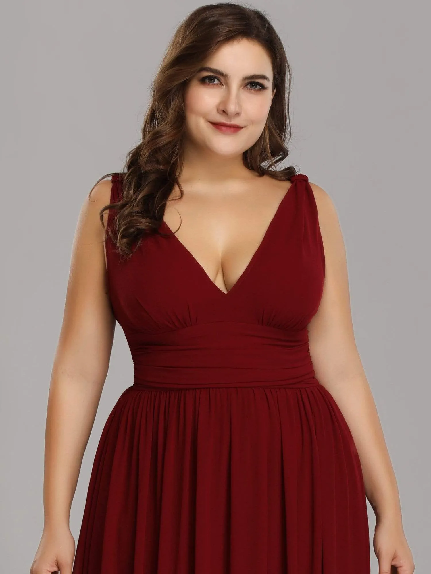 Veda chiffon bridesmaid dress in burgundy Express NZ wide