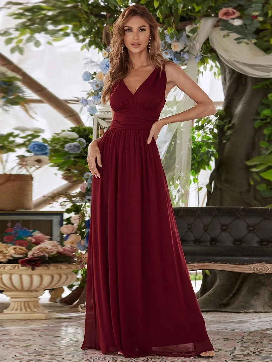 Veda chiffon bridesmaid dress in burgundy Express NZ wide