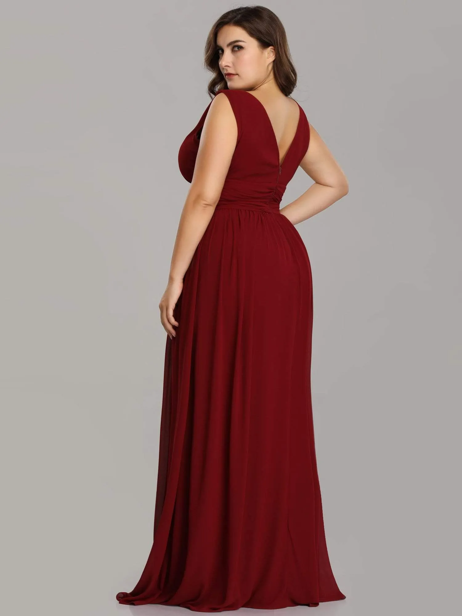 Veda chiffon bridesmaid dress in burgundy Express NZ wide