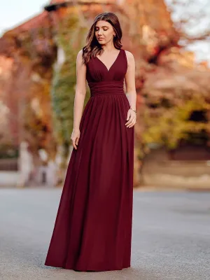 Veda chiffon bridesmaid dress in burgundy Express NZ wide
