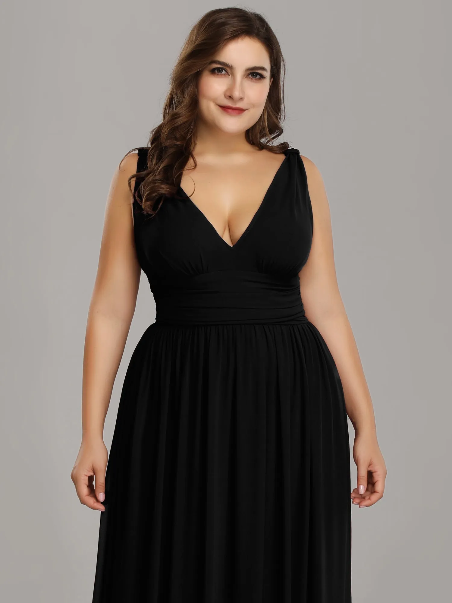 Veda V neck chiffon bridesmaid dress in black Express NZ wide