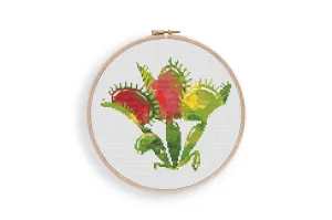 Venus Flytrap Cross Stitch Pattern #1326