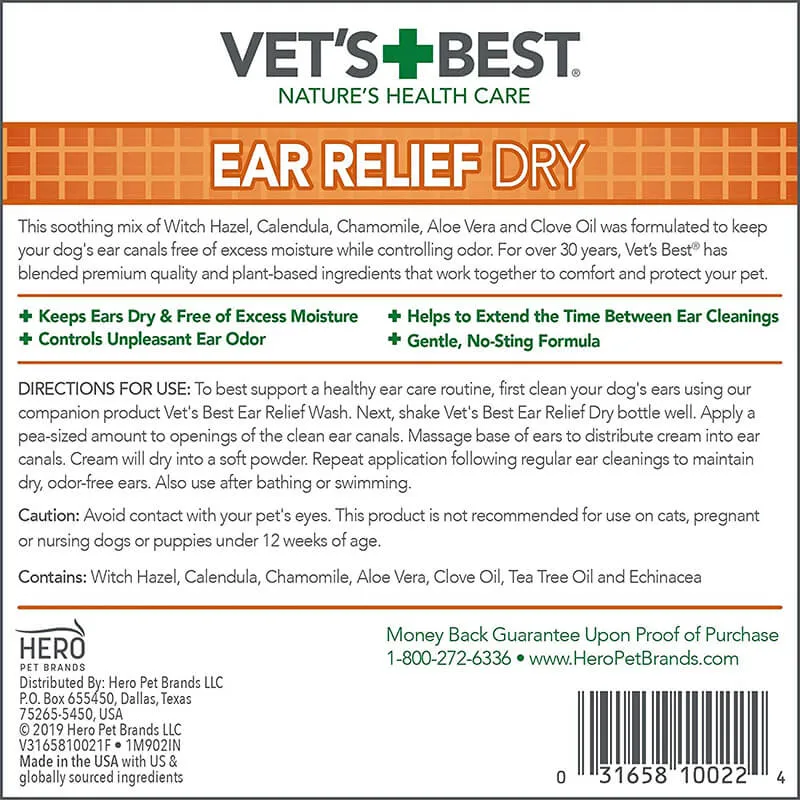 Vet's Best Ear Relief Dry Formula