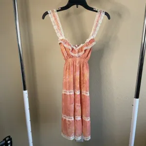 Victorias Secret Angels Womens Vintage Pink Floral Sheer Chiffon Mini Dress