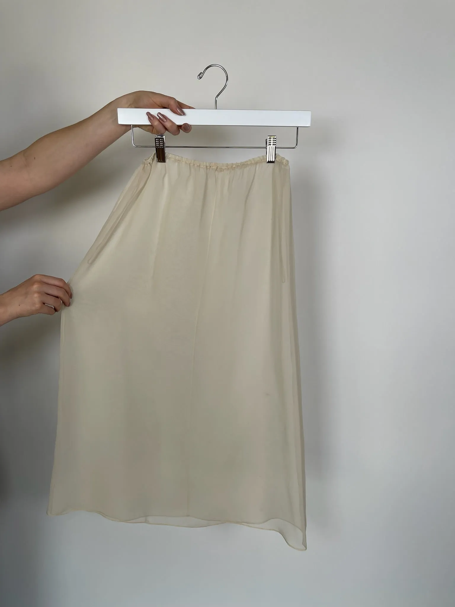 Vintage 70s Sheer Silk Chiffon Maxi Skirt - Best Fits Size S-M