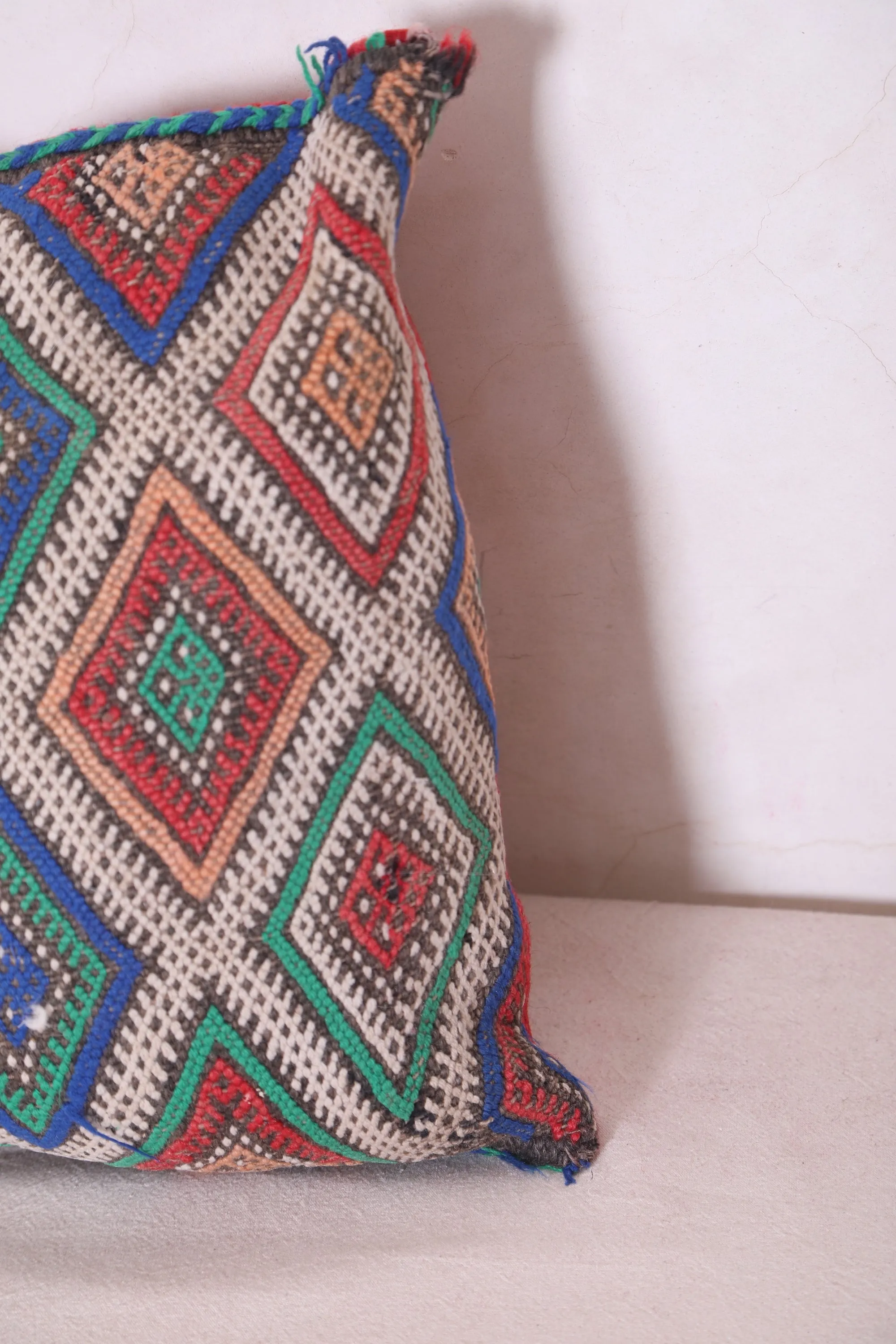 Vintage Moroccan Pillow 14.1 INCHES X 18.1 INCHES