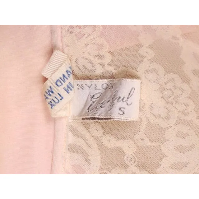 Vintage Sheer & Lace 2PC Peignoir Pink 1950s Classic Eye-Ful Label Small 34