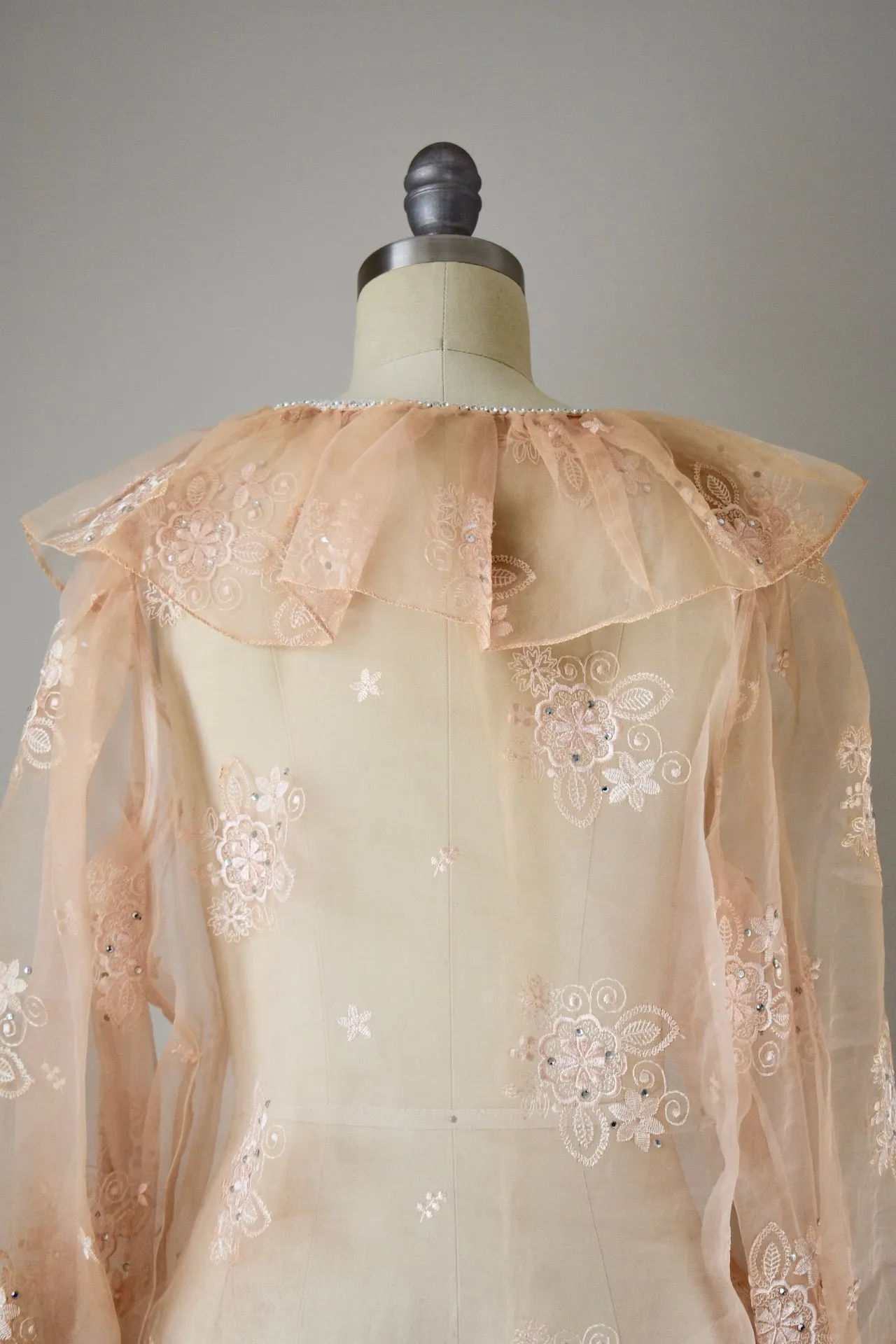 Vintage Sheer Ruffled Organza Top