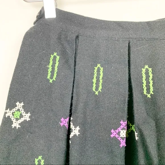Vintage | Tribal Embroidered Wool Circle Skirt