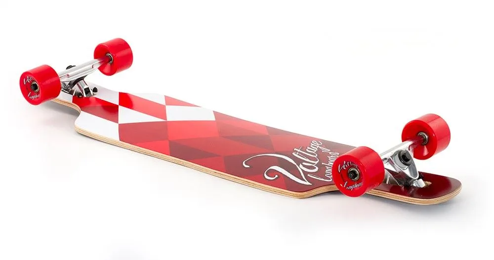Voltage DT White / Red Complete Longboard - 39.0"