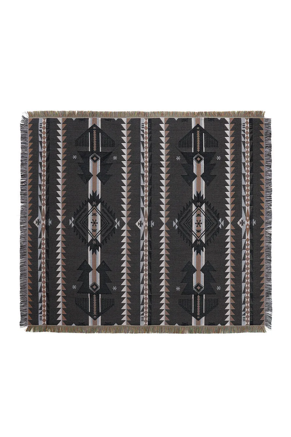 Western Pattern Tasseled Large Blanket