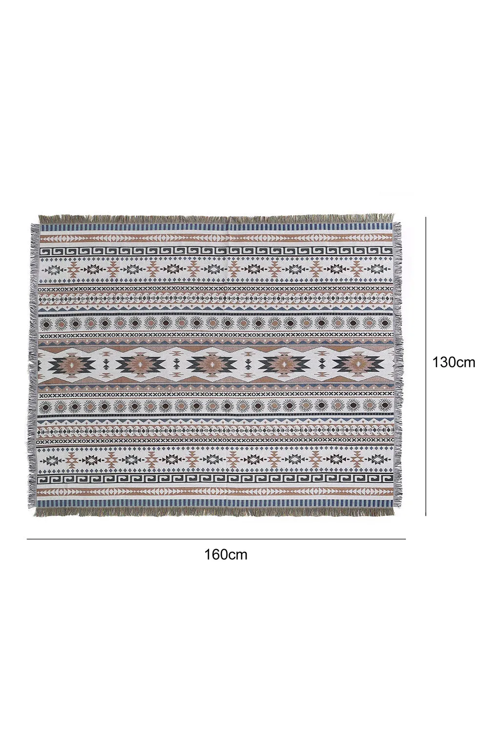 Western Pattern Tasseled Large Blanket