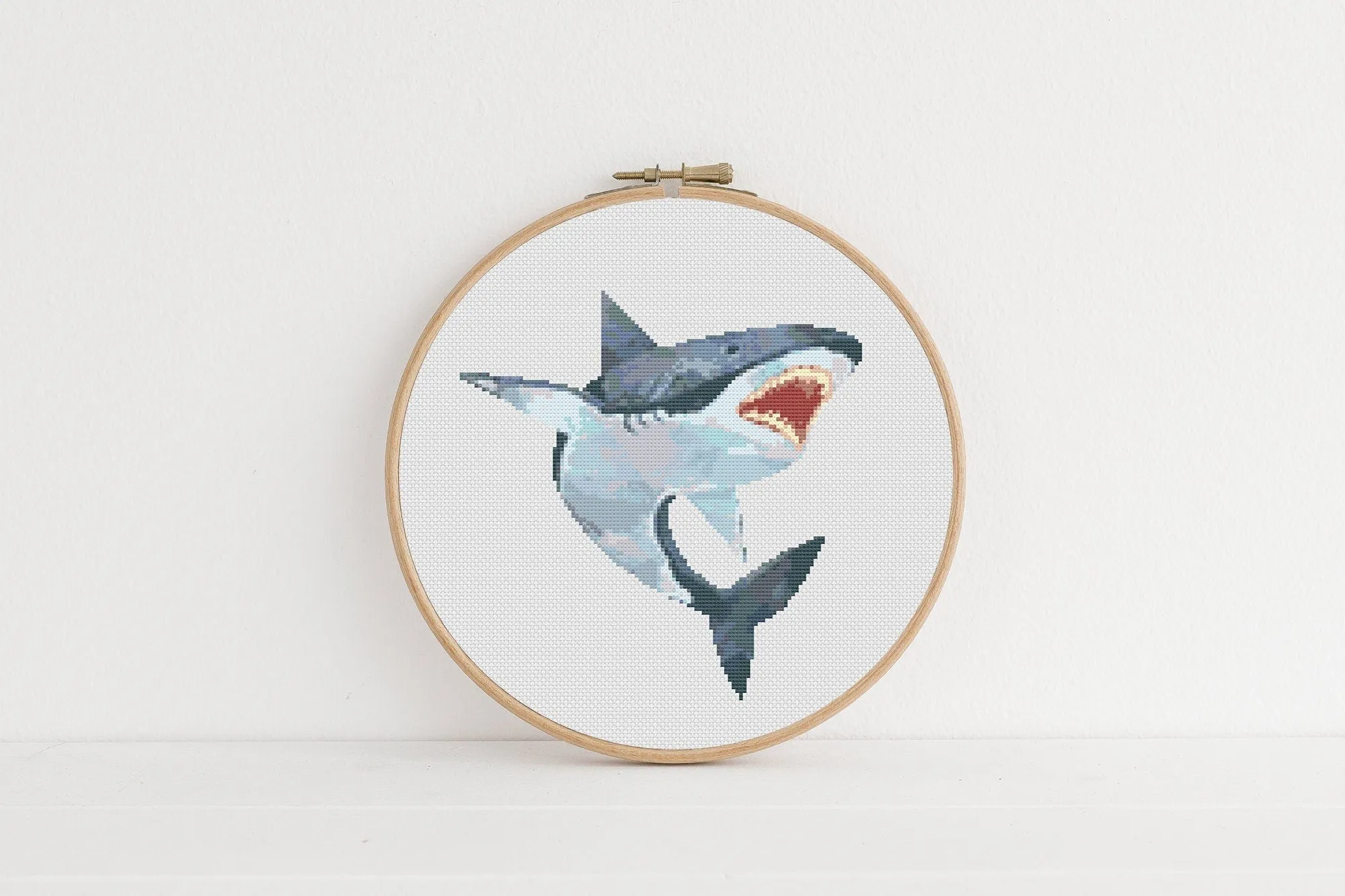 White Shark Cross Stitch Pattern #705