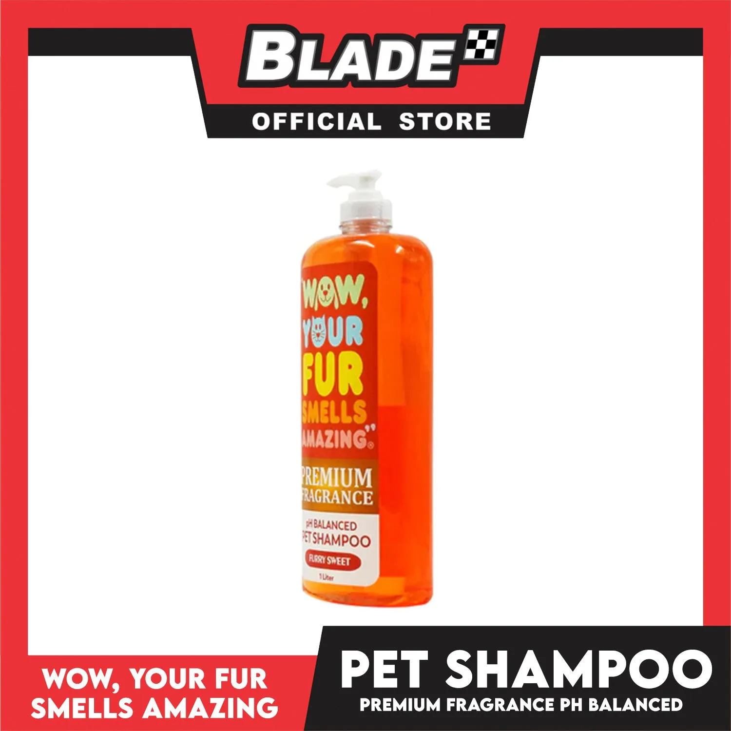 Wow, Your Fur Smells Amazing, Premium Fragrance pH Balanced Pet Shampoo 1L (Furry Sweet)