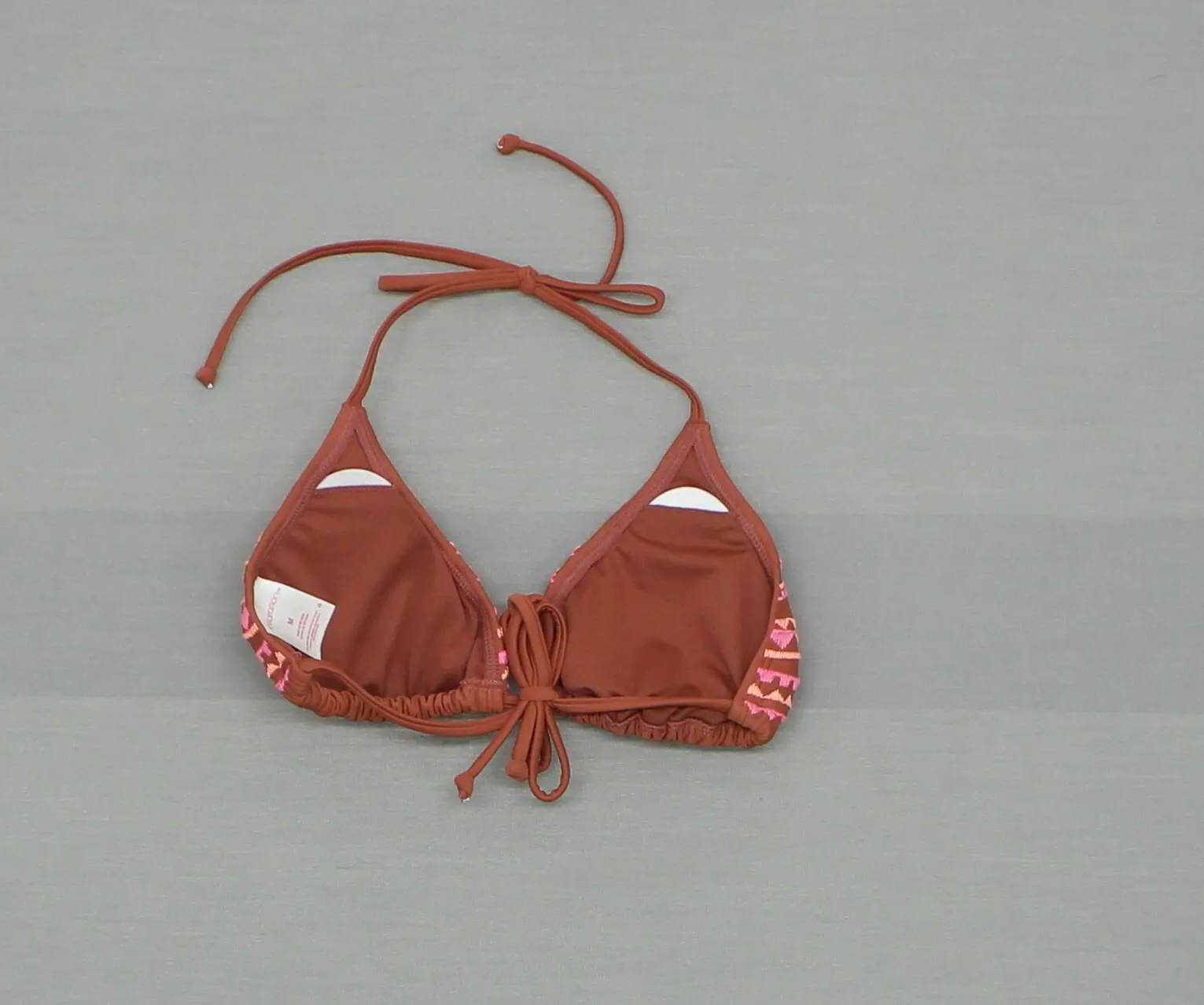 Xhilaration Women's Embroidered Triangle Bikini Swim Top Cinnamon Medium