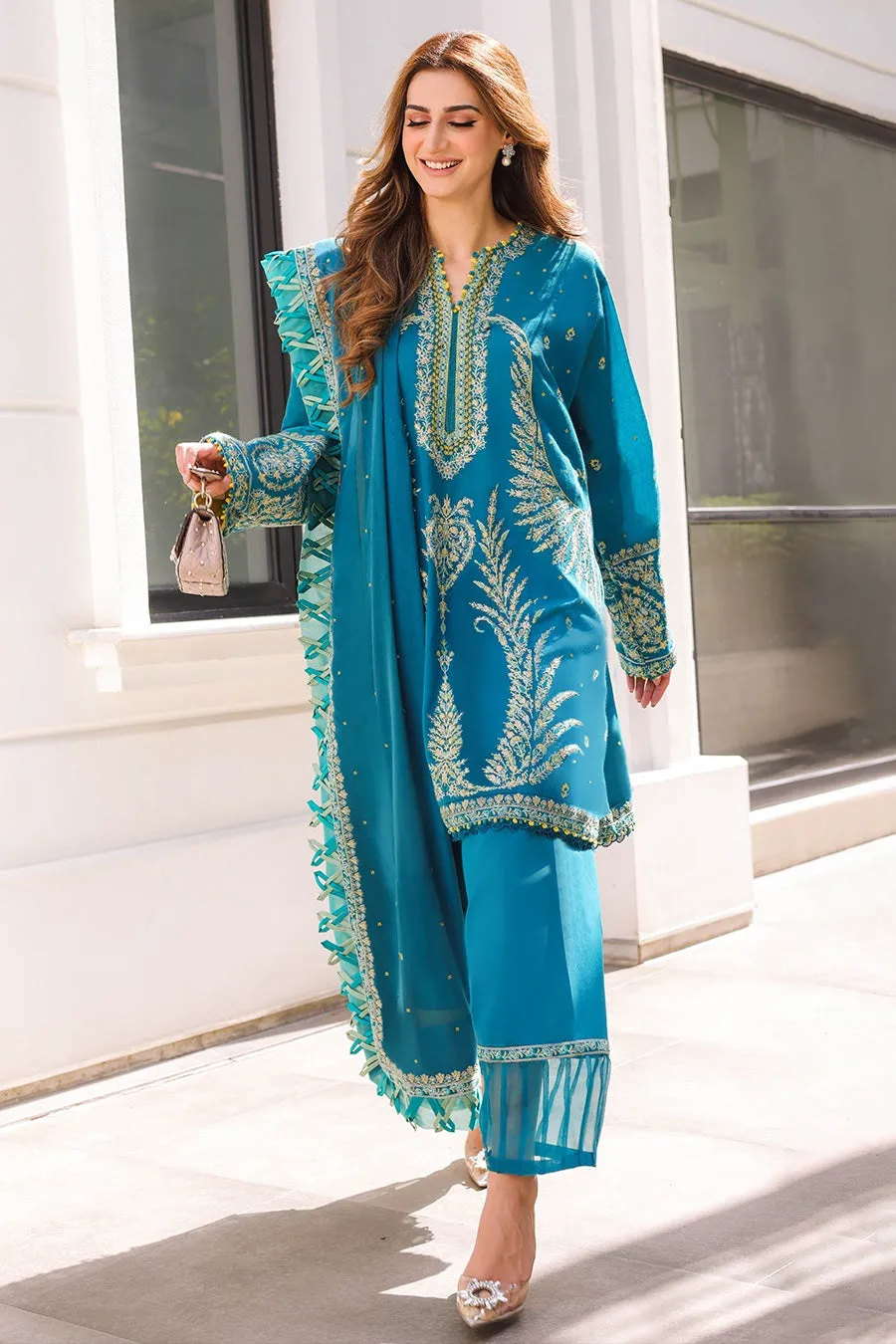 ZARBANU (ZL22-04 A) | Zaha Summer Lawn Collection 2022 | Unstitched Embroidered Lawn Suits