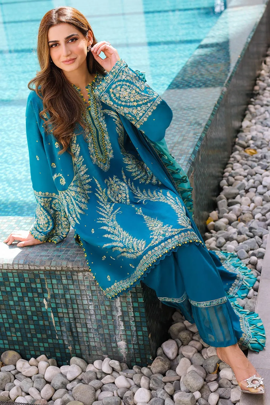 ZARBANU (ZL22-04 A) | Zaha Summer Lawn Collection 2022 | Unstitched Embroidered Lawn Suits