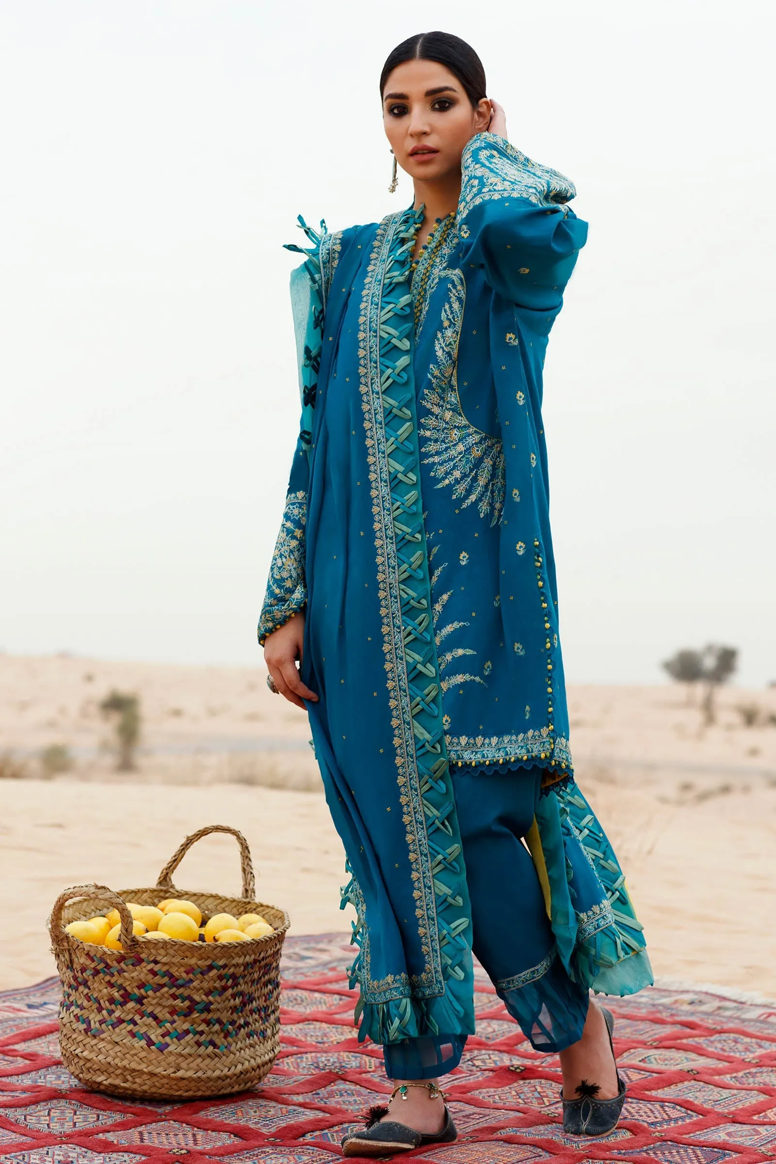 ZARBANU (ZL22-04 A) | Zaha Summer Lawn Collection 2022 | Unstitched Embroidered Lawn Suits